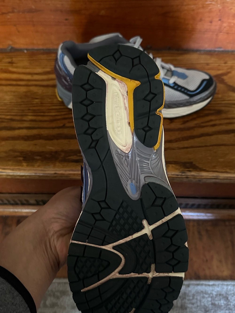 1906R New Balance Gray with Blue and Yellow Accent Sneakers - Picture 5 of 6